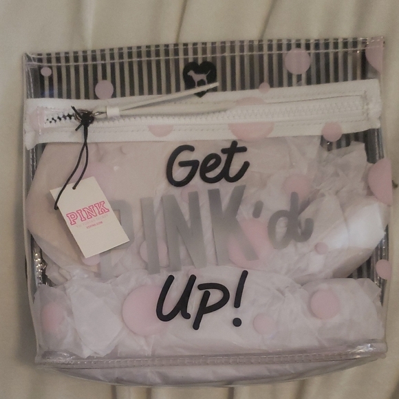 PINK Clear Cosmetic Bag - Picture 1 of 5